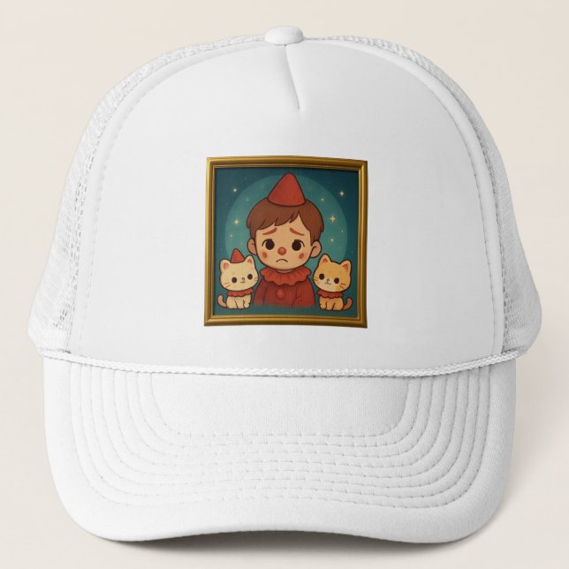 Gorra De Camionero Child and Cats Portrait (Anverso)