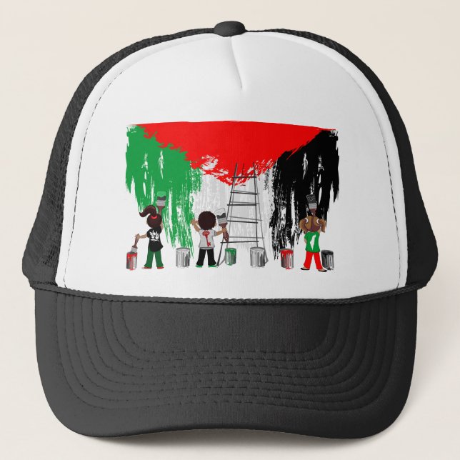 Gorra De Camionero Children of Gaza Painting Palestine Flag  (Anverso)
