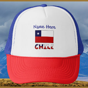 Gorra De Camionero Chile Bandera Chilena Azul Personalizada 