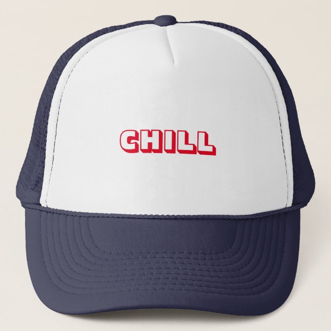 Gorra De Camionero Chill red white bold cool moderno (Anverso)