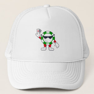 Gorra De Camionero Chip de póquer con tarjetas de póker