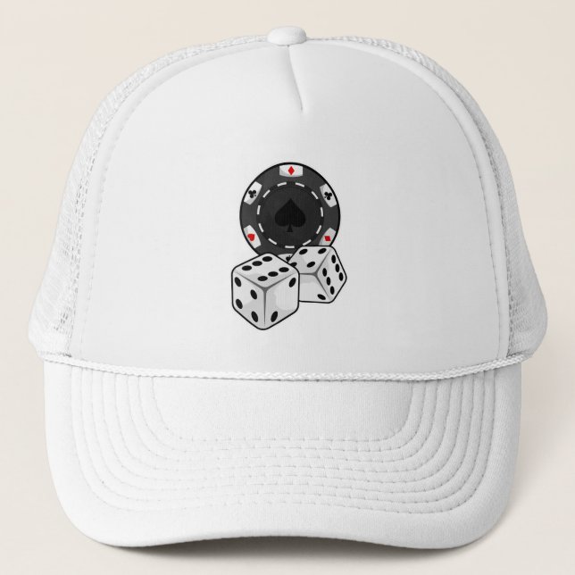 Gorra De Camionero Chip y dados para Poker (Anverso)
