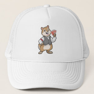 Gorra De Camionero Chipmunk en Poker con tarjetas de póker
