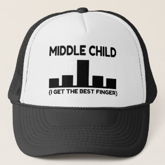 Gorra De Camionero Chiste del dedo del niño medio