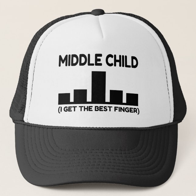 Gorra De Camionero Chiste del dedo del niño medio (Anverso)