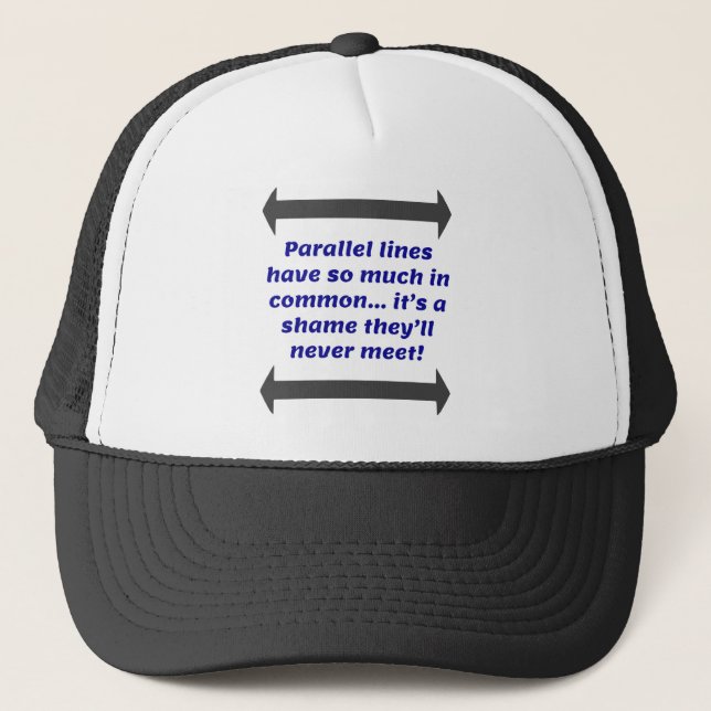 Gorra De Camionero Chiste matemático de líneas paralelas (Anverso)