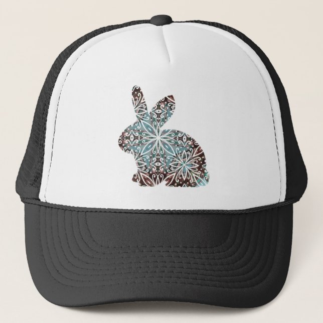 Gorra De Camionero Chocolate de conejo de Mandala y Blues (Anverso)