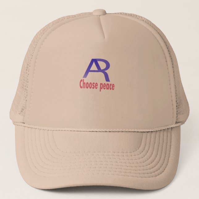 Gorra De Camionero Choose Peace Beige Cap – Minimal Inspirational  (Anverso)