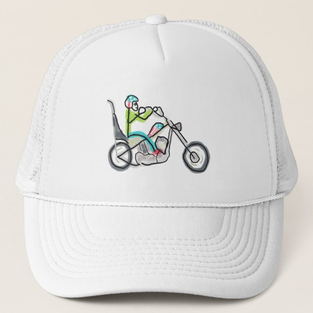 Gorra De Camionero Chopper Motorcycle Stickman (Anverso)