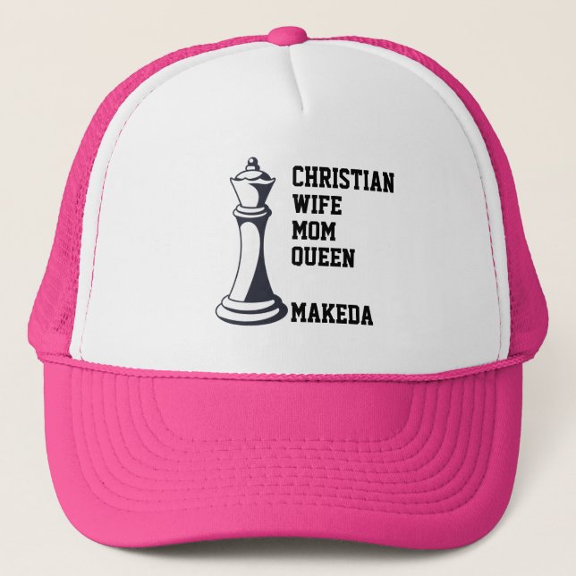 Gorra De Camionero CHRISTIAN WIFE MOM Chess Queen (Anverso)