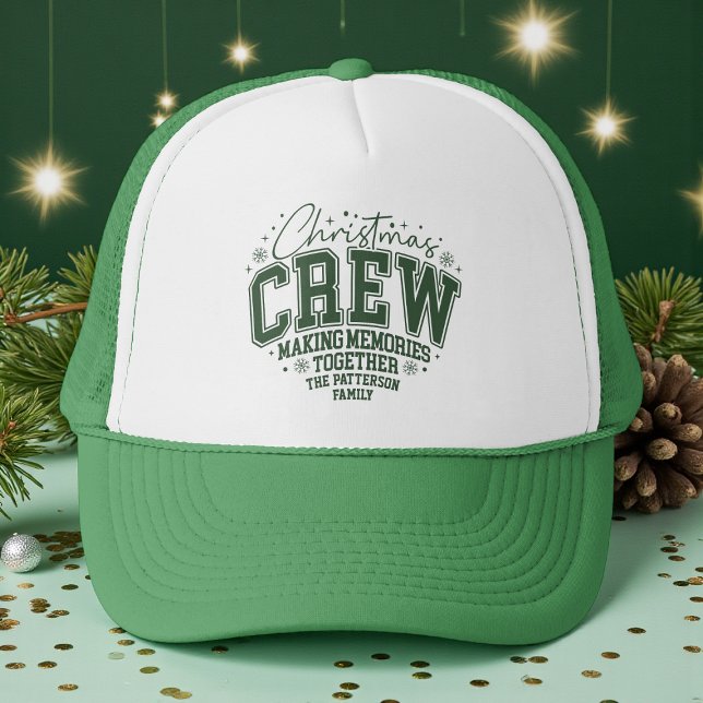 Gorra De Camionero Christmas Crew Personalized Family Name (Subido por el creador)