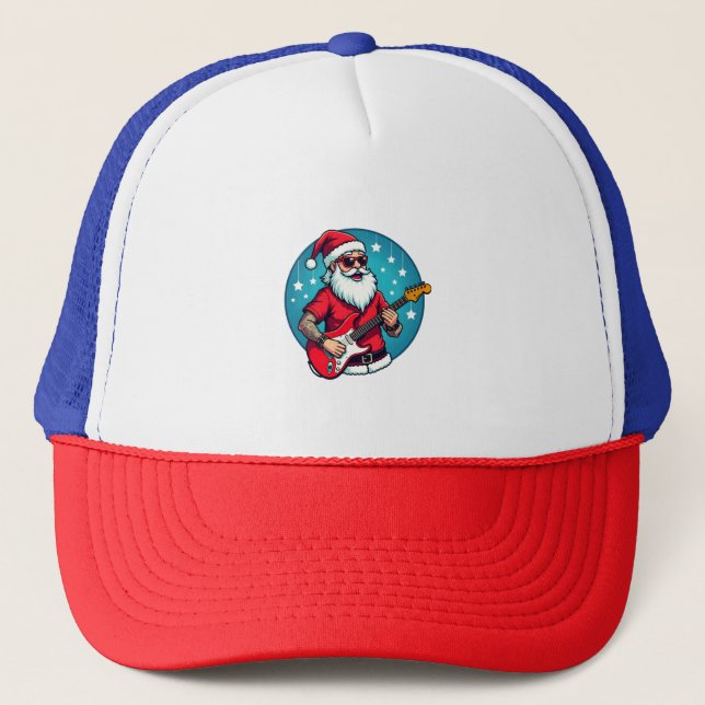 Gorra De Camionero Christmas guitarist  Rockmusic Christmas (Anverso)