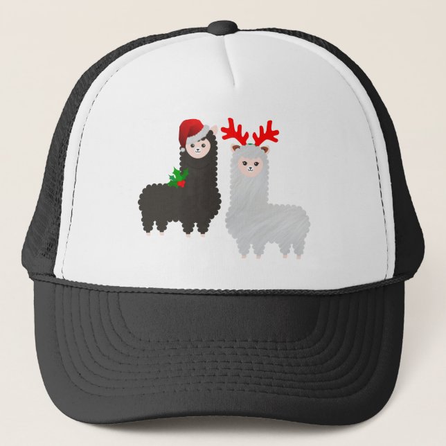 Gorra De Camionero christmas reindeer alpacas (Anverso)