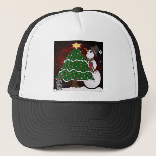 Gorra De Camionero Christmas Tree Snowman Surprise Art Print