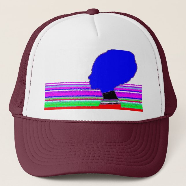 Gorra De Camionero Chromatic Blue Profile – Pop Art Trucker Cap (Anverso)