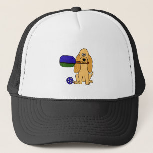 Gorra De Camionero CI dibujo animado de Pickleball cocker spaniel