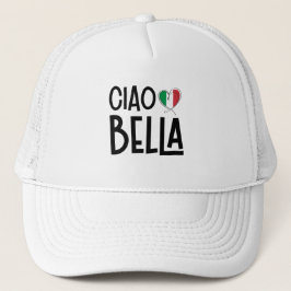 Gorra De Camionero Ciao Bella-Cute Corazón de Italia
