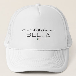 Gorra De Camionero Ciao Bella - Tipografía con corazón italiano