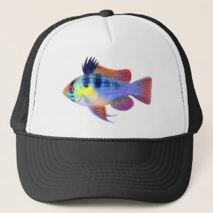 Gorra De Camionero Cichlid azul alemán del espolón