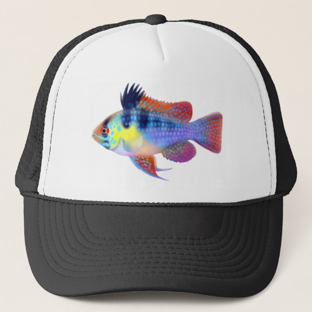Gorra De Camionero Cichlid azul alemán del espolón (Anverso)