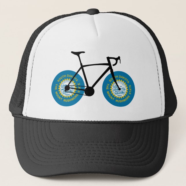 Gorra De Camionero Ciclismo con bandera de Dakota del Sur (Anverso)