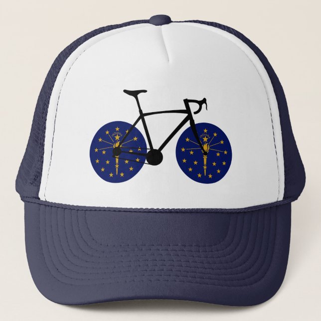 Gorra De Camionero Ciclismo con bandera de Indiana (Anverso)