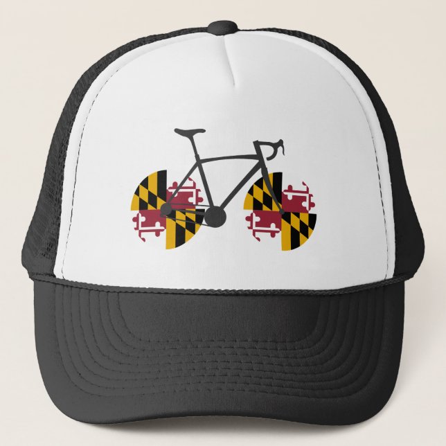 Gorra De Camionero Ciclismo con bandera de Maryland (Anverso)