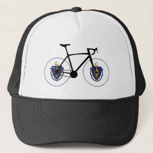Gorra De Camionero Ciclismo con bandera de Massachusetts