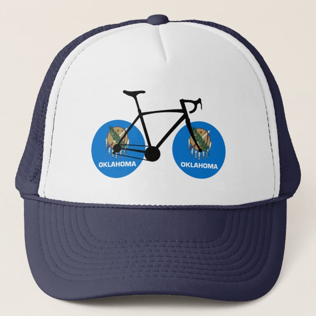 Gorra De Camionero Ciclismo con bandera de Oklahoma (Anverso)