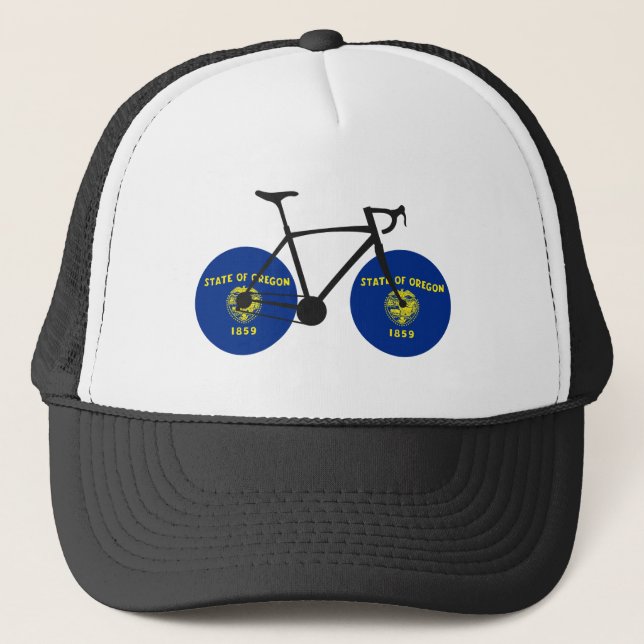 Gorra De Camionero Ciclismo con bandera de Oregón (Anverso)