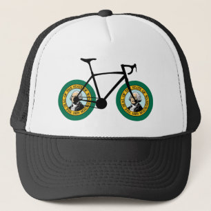 Gorra De Camionero Ciclismo con bandera de Washington