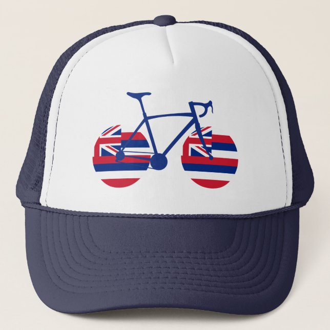 Gorra De Camionero Ciclismo con bandera hawaiana (Anverso)