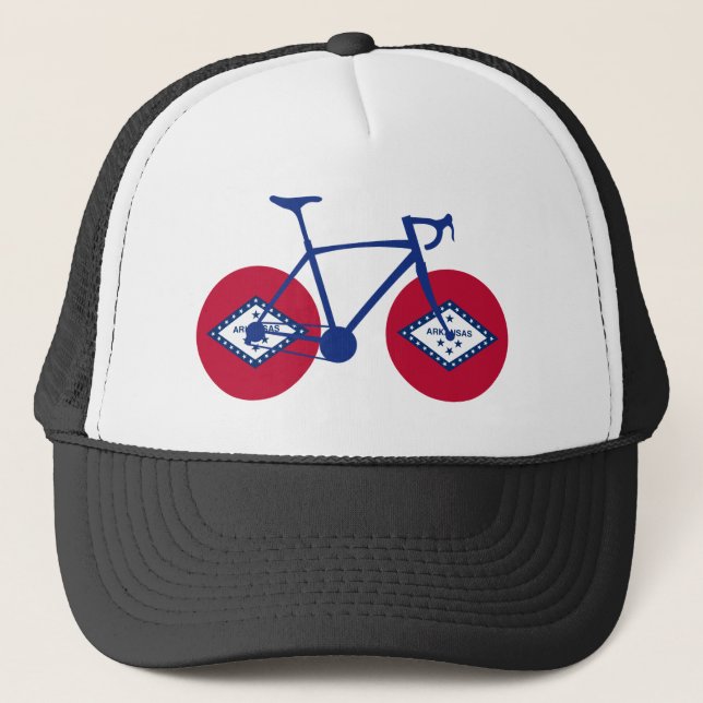 Gorra De Camionero Ciclismo de bandera de Arkansas (Anverso)