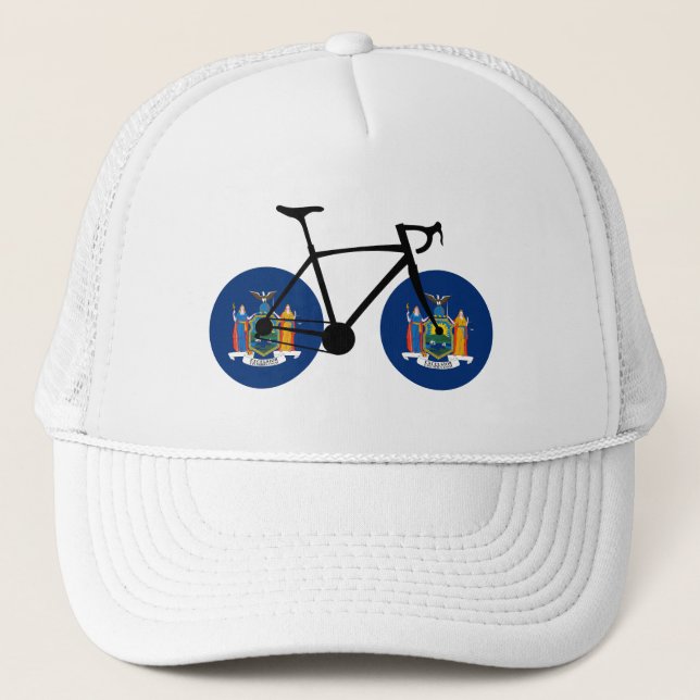 Gorra De Camionero Ciclismo de bandera del Estado de Nueva York (Anverso)