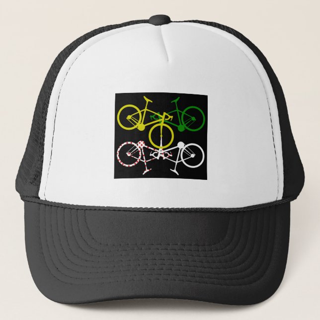 Gorra De Camionero Ciclismo Jerseys de Polka-Punto Verde Amarillo (Anverso)