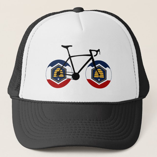 Gorra De Camionero Ciclismo Utah Flag (Anverso)