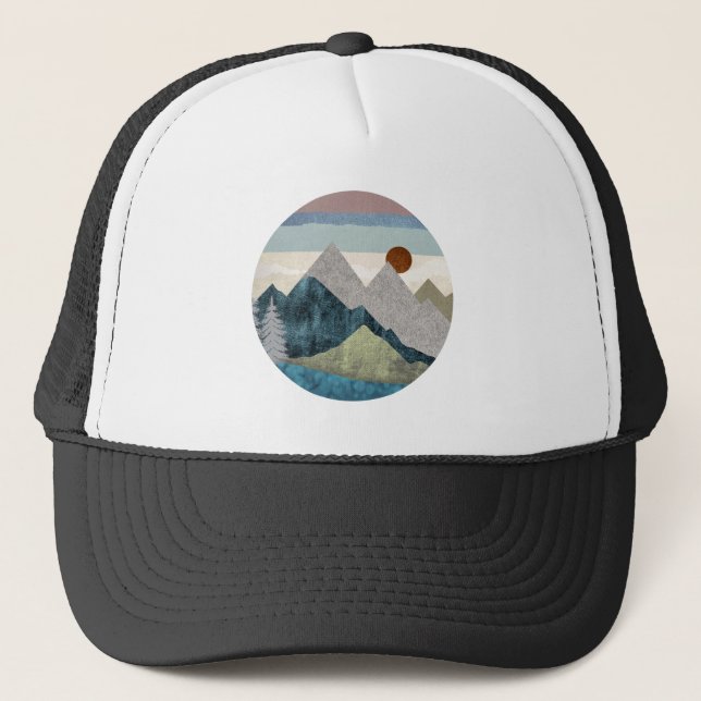 Gorra De Camionero Cielo de rayas de montaña (Anverso)