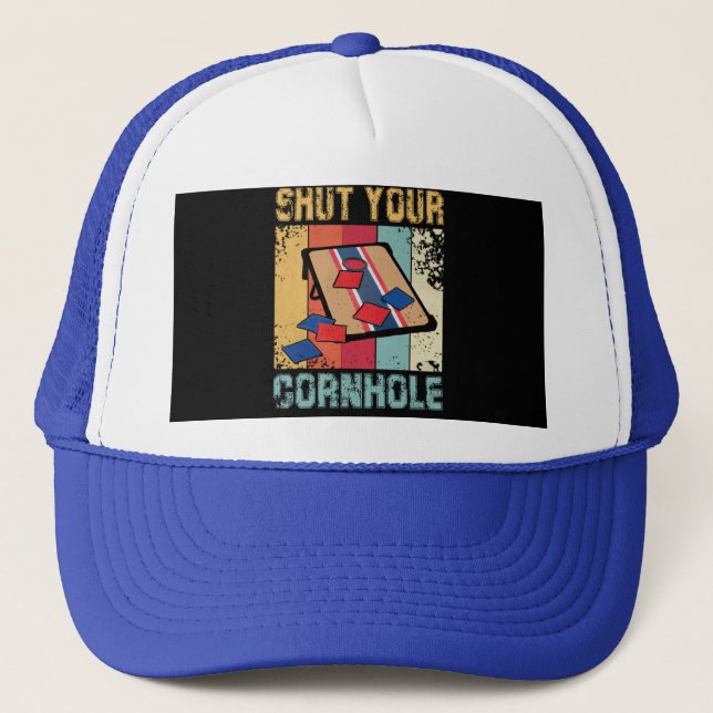 Gorra De Camionero Cierra tu regalo gracioso de Cornhole (Anverso)