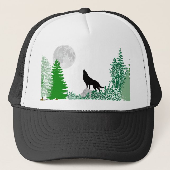 Gorra De Camionero Cierre del lobo del grito para arriba (Anverso)