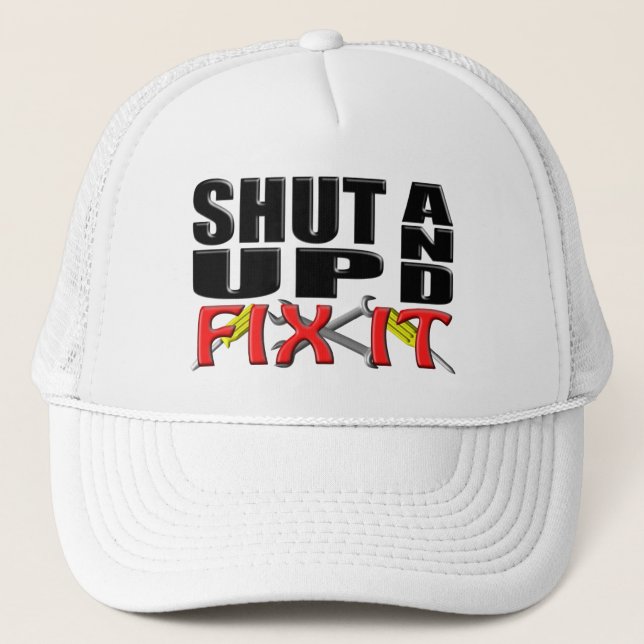 Gorra De Camionero CIÉRRELO Y FIJE (las herramientas) (Anverso)