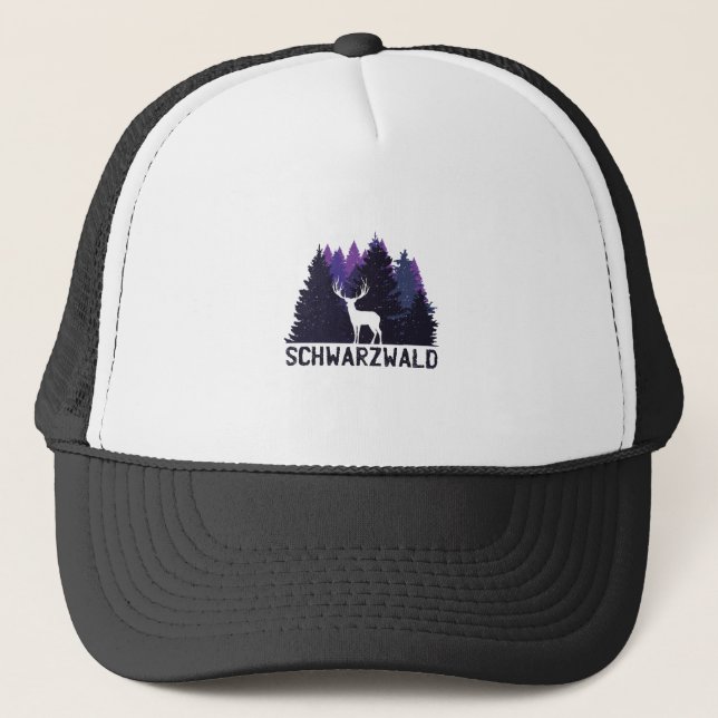 Gorra De Camionero Ciervo del Bosque Negro (Anverso)