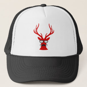 Gorra De Camionero Ciervos rojos del navidad con los vidrios del