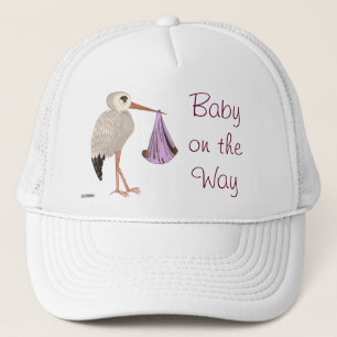 Gorra De Camionero Cigüeña clásica (rosa) 2 (Baby Shower)