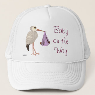 Gorra De Camionero Cigüeña clásica (rosa) 2 (Baby Shower)