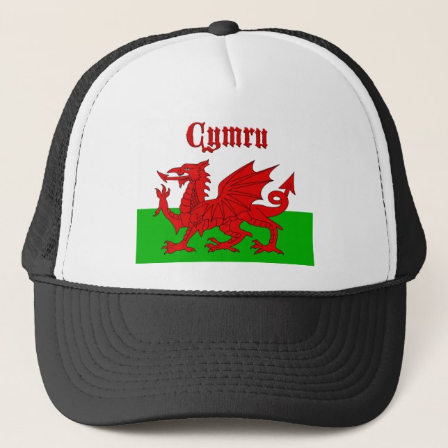 Gorra De Camionero Cimru de bandera galesa (Anverso)