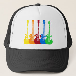 Gorra De Camionero Cinco guitarras eléctricas coloridas