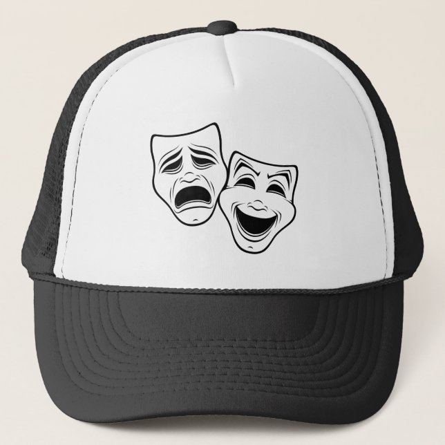 Gorra De Camionero Cine De Comedia Y Tragedia Enmascara La Línea Negr (Anverso)