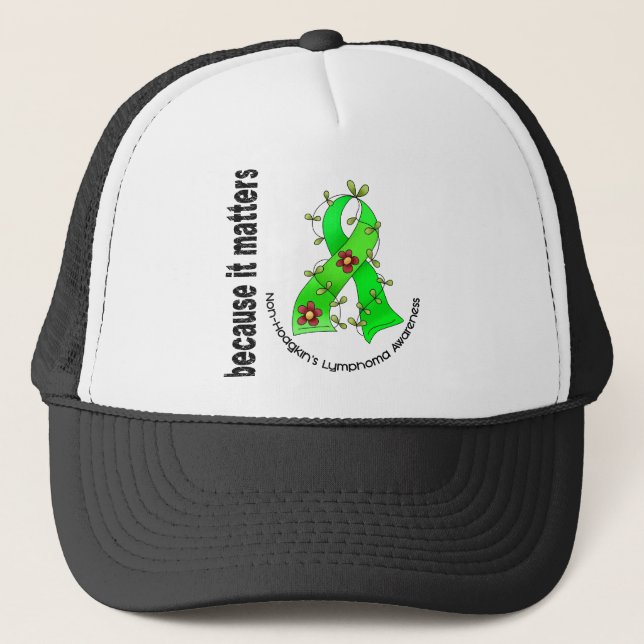 Gorra De Camionero Cinta 3 de la flor del linfoma Non-Hodgkin (Anverso)