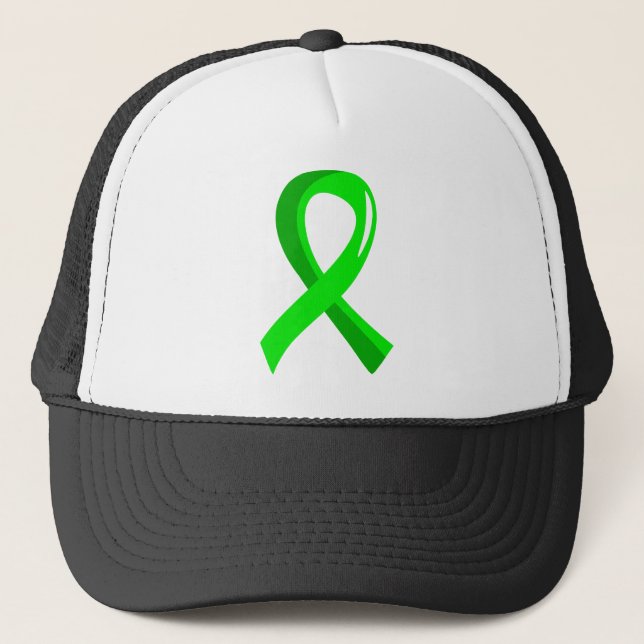 Gorra De Camionero Cinta 3 de la verde lima del linfoma Non-Hodgkin (Anverso)