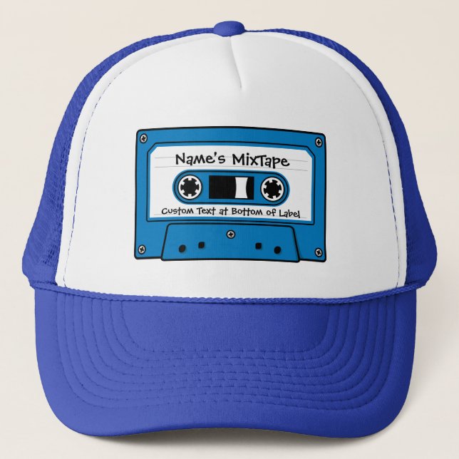Gorra De Camionero Cinta cassette de audio azul (Anverso)